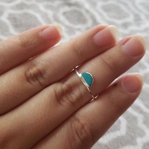Pura Vida Turquoise Half Moon Ring